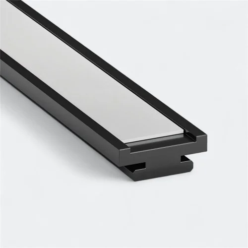 Glideskinne FRC til flade- eller tandremme forberedt til st&aring;lskinne C-profil