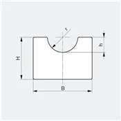 Remskinne Type RR Glideskinne til rundrem roundbelt tegning